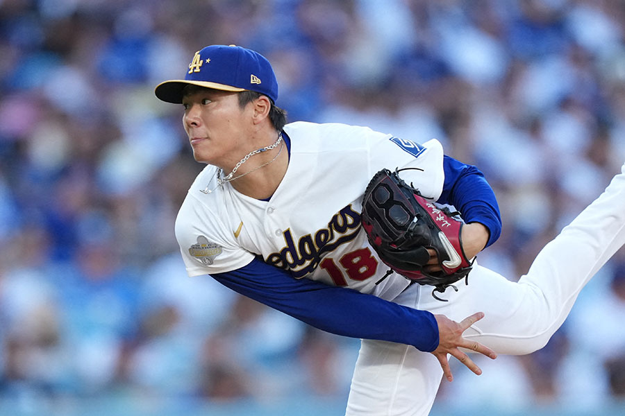 Dバックス戦に先発したドジャース・山本由伸【写真:ロイター】