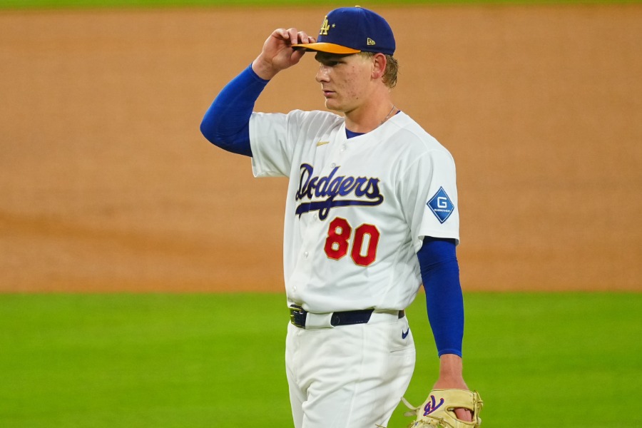 Dバックス戦に登板したドジャースのエメ・シーハン【写真：荒川祐史】