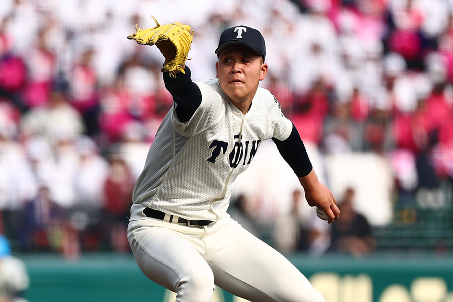 準決勝に登板した大阪桐蔭・川本晴大【写真:加治屋友輝】