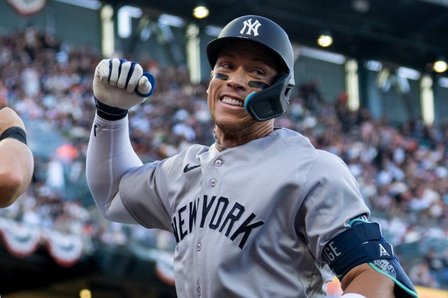 ジャイアンツ戦で本塁打を放ったヤンキースのアーロン・ジャッジ【写真：ロイター】