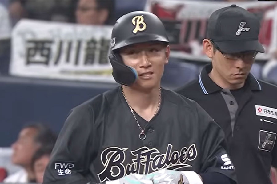 楽天戦に出場したオリックス・西川龍馬【画像：パーソル パ・リーグTV】