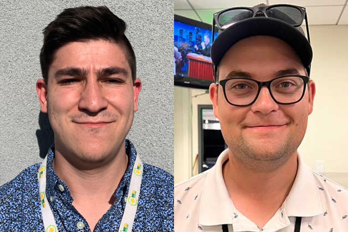 「ジ・アスレチック」のファビアン・アルダヤ記者（左）と「ロサンゼルス・タイムズ」の記者・ジャック・ハリス氏【写真：盆子原浩二、川村虎大】