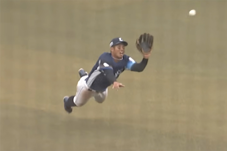 好守を見せた西武・桑原将志【画像：パーソル パ・リーグTV】