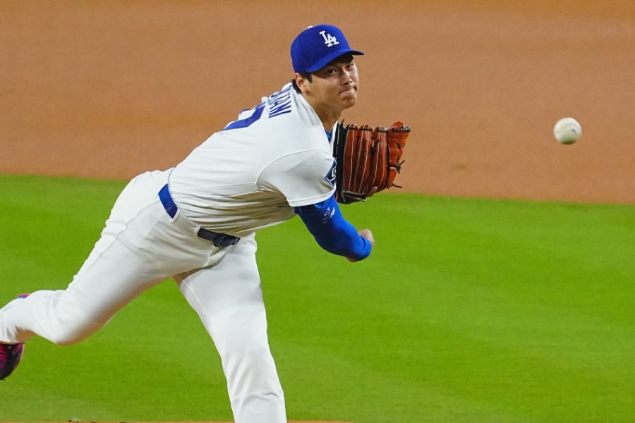 ガーディアンズ戦に先発したドジャース・大谷翔平【写真:荒川祐史】