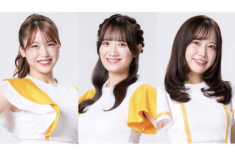 「ハニーズ」のSHOKO、Sou、shino（左から）【写真：球団提供】