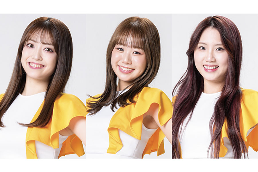 「ハニーズ」のCOさん、MIHANEさん、Yi-xinさん（左から）【写真：球団提供】