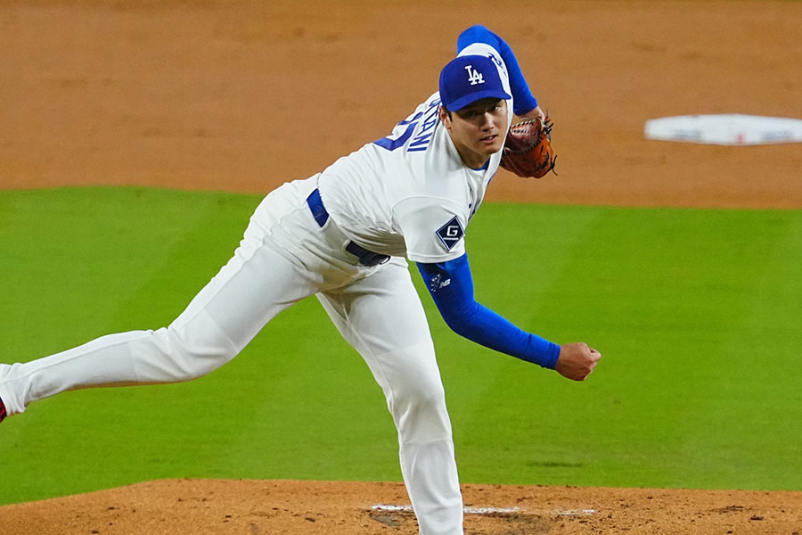 ガーディアンズ戦に先発したドジャース・大谷翔平【写真:荒川祐史】