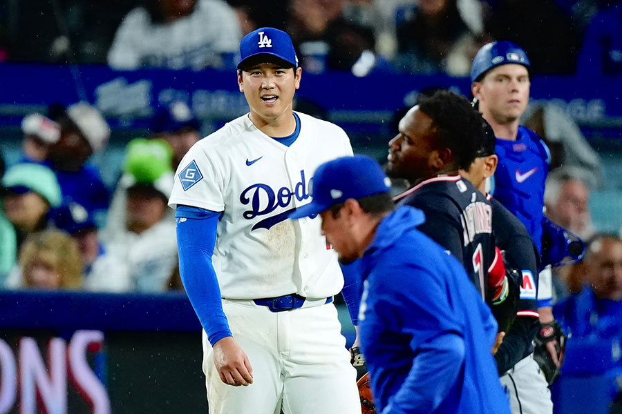 ガーディアンズ戦に先発したドジャース・大谷翔平【写真：荒川祐史】