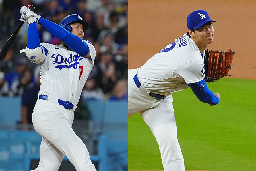 ガーディアンズ戦に投打二刀流で出場したドジャース・大谷翔平【写真:黒澤崇】