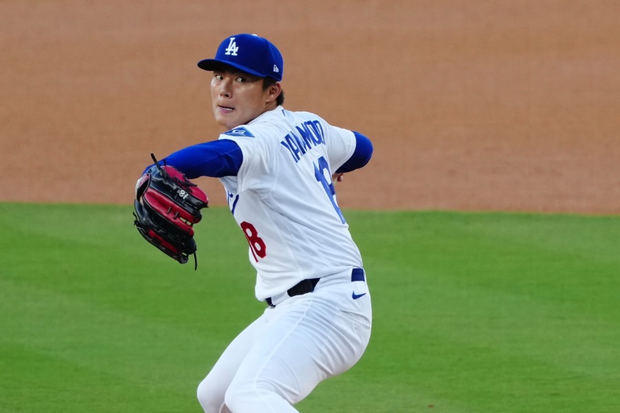 ガーディアンズ戦に先発したドジャース・山本由伸【写真：黒澤崇】