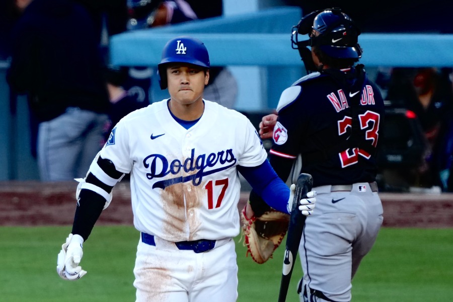 ガーディアンズ戦に「1番・DH」で先発したドジャース・大谷翔平【写真：黒澤崇】