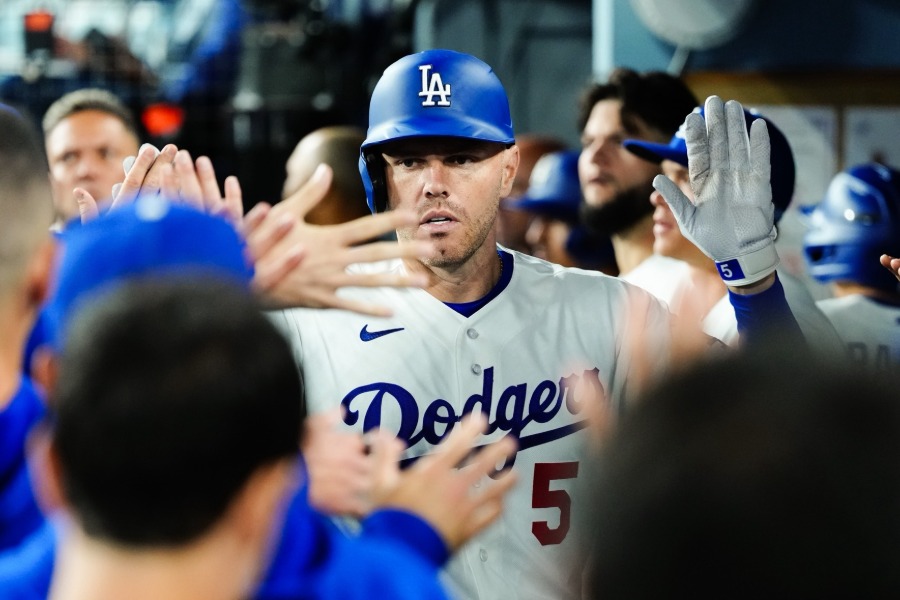 ソロ本塁打を放ったドジャースのフレディ・フリーマン【写真：黒澤崇】