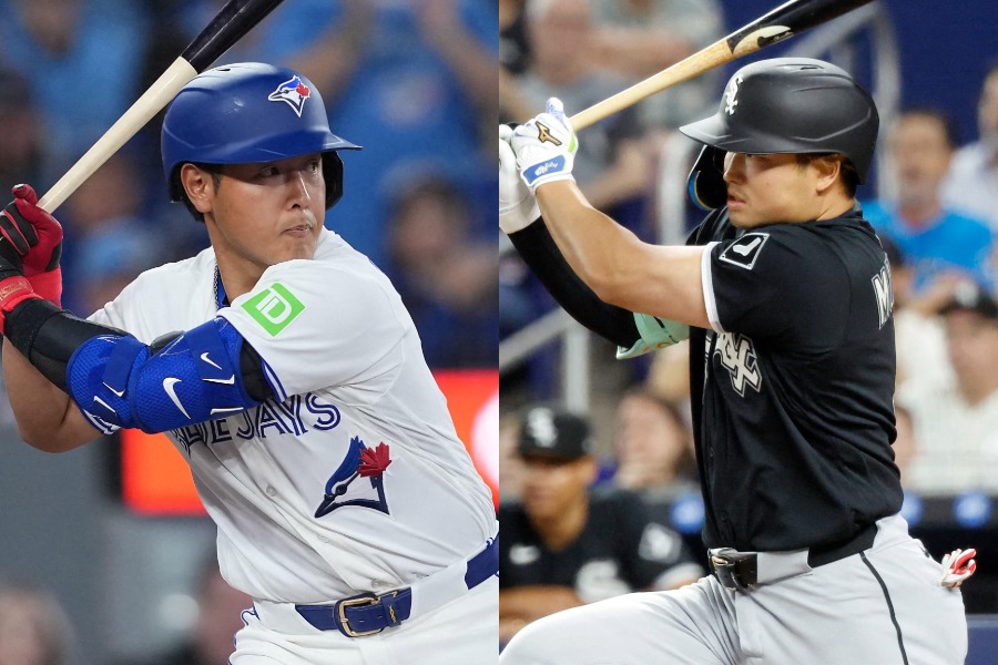 Bジェイズ・岡本和真（左）とWソックス・村上宗隆【写真：ロイター】