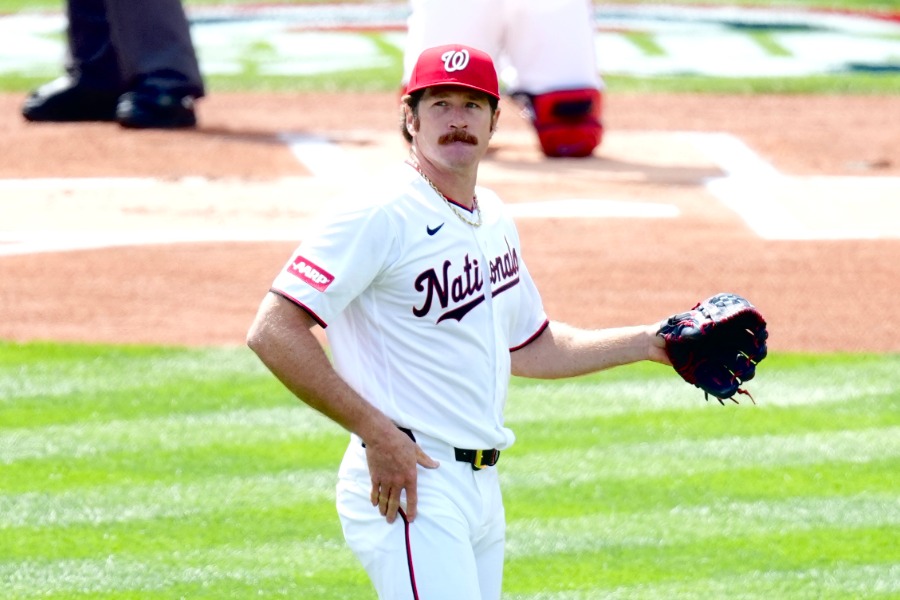 ドジャース戦に登板したナショナルズのマイルズ・マイコラス【写真：黒澤崇】