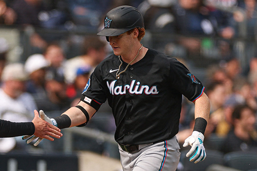 ヤンキース戦で2号を放ったマーリンズのオーウェン・ケイシー【写真：ロイター】