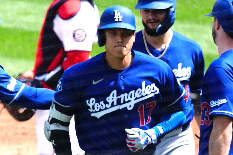 ナショナルズ戦で今季1号を放ったドジャース・大谷翔平【写真：黒澤崇】