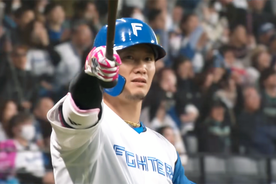 オリックス戦で1号3ランを放った日本ハム・西川遥輝【写真：パーソル パ・リーグTV】