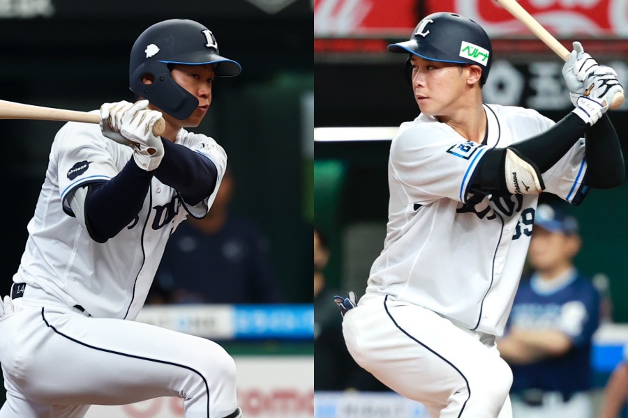 西武・石井一成(左)と平沢大河【写真:加治屋友輝、小林靖】