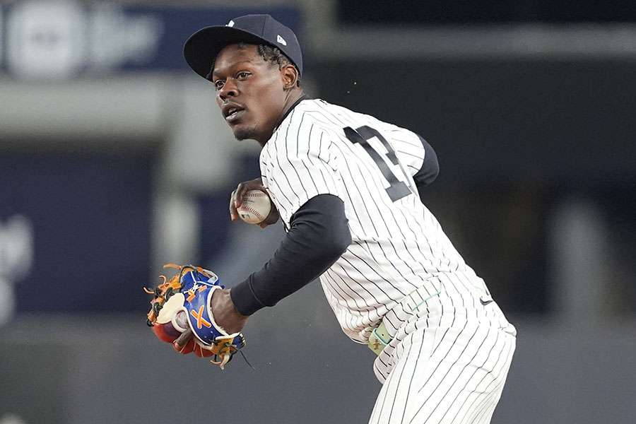 マーリンズ戦に出場したヤンキースのジャズ・チザムJr.【写真：ロイター】
