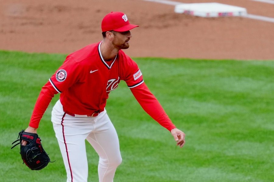 ドジャース戦に先発したナショナルズのフォスター・グリフィン【写真：黒澤崇】