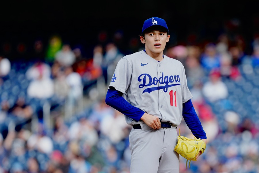 ナショナルズ戦に先発したドジャース・佐々木朗希【写真：黒澤崇】