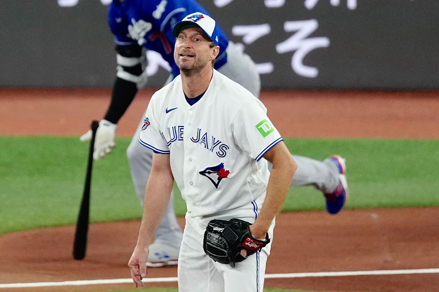 ドジャース戦に先発したBジェイズのマックス・シャーザー【写真：黒澤崇】