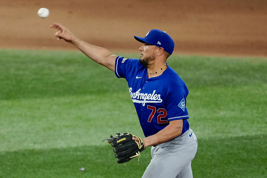 Bジェイズ戦に登板したドジャースのミゲル・ロハス【写真：黒澤崇】