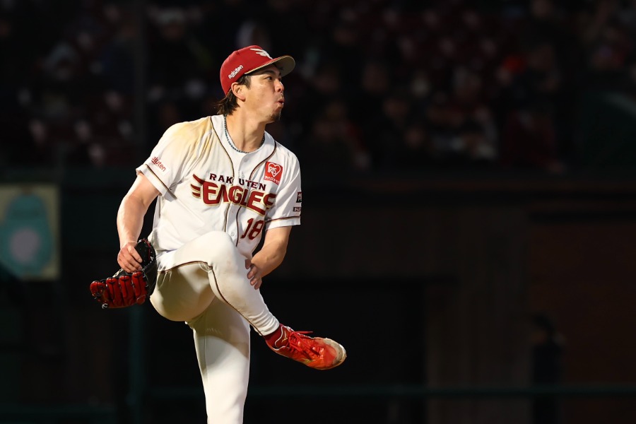 日本ハム戦に登板した楽天・前田健太【写真：加治屋友輝】