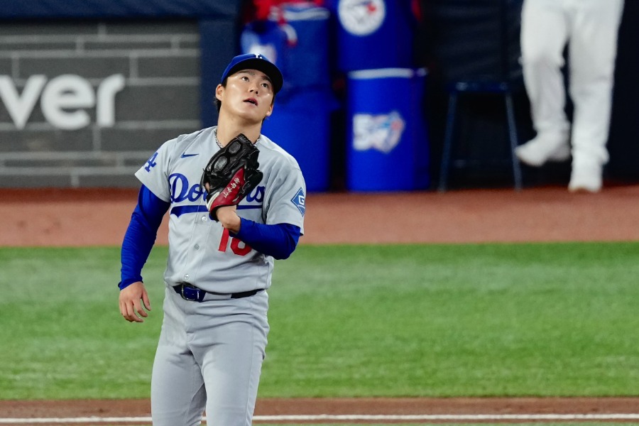 Bジェイズ戦に先発したドジャース・山本由伸【写真：黒澤崇】
