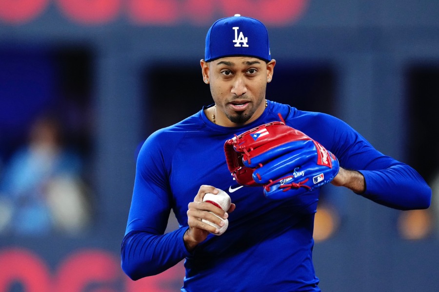 つばなしのキャップを被るエドウィン・ディアス【写真：黒澤崇】