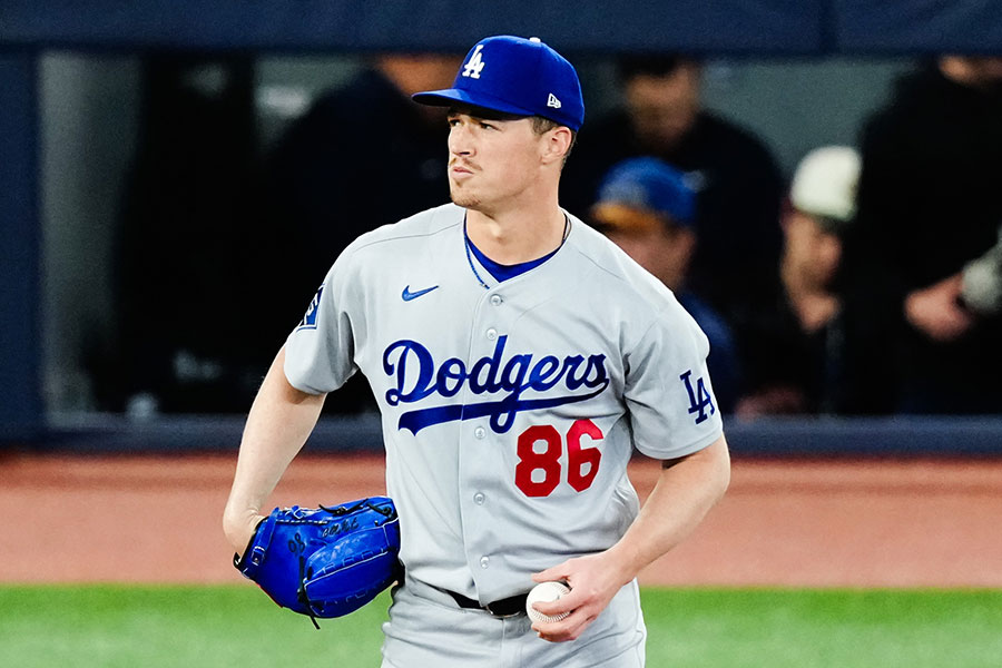 Bジェイズ戦に登板したドジャースのジャック・ドレイヤー【写真：黒澤崇】
