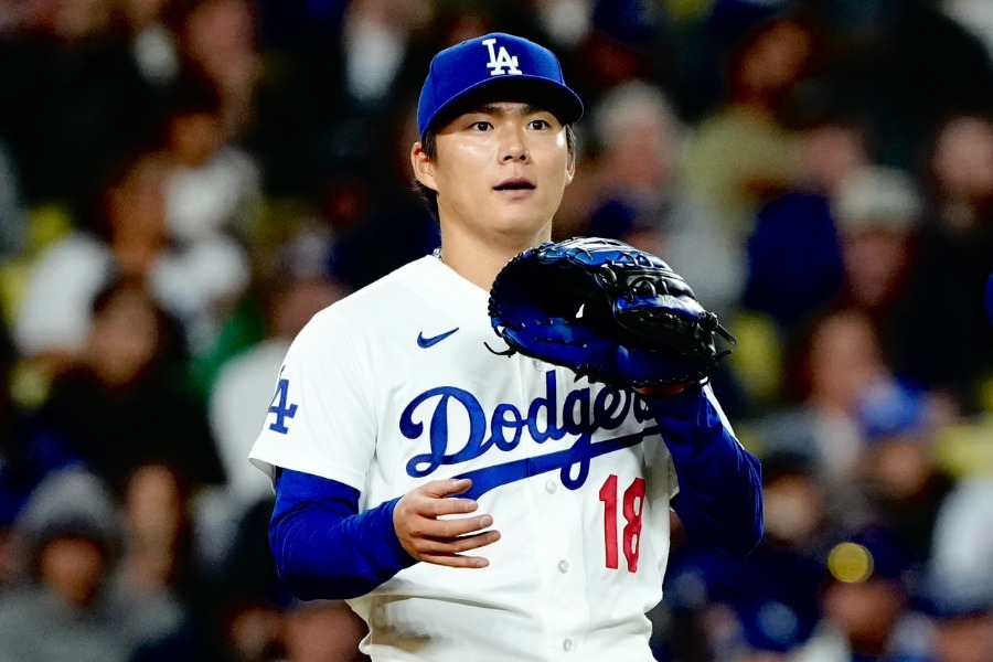 メッツ戦で力投したドジャース・山本由伸【写真：黒澤崇】