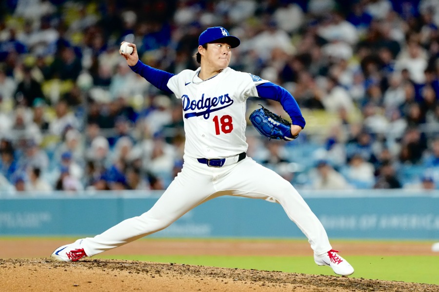 メッツ戦で好投したドジャース・山本由伸【写真:黒澤崇】