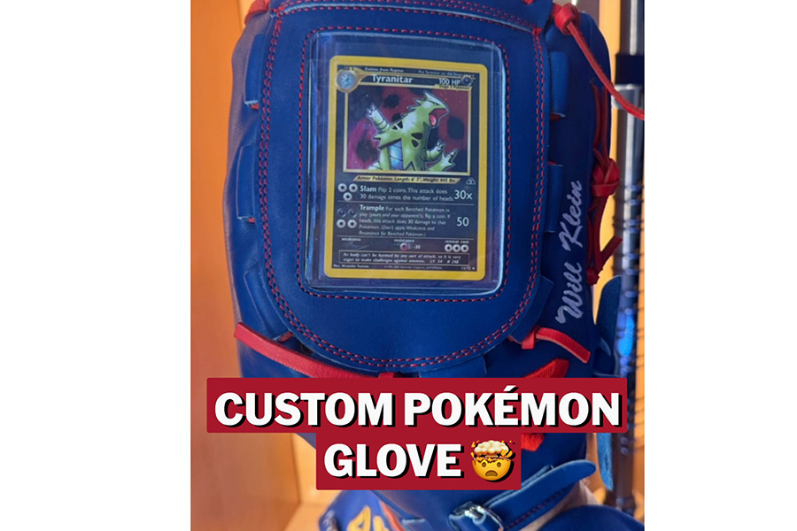 公開されたウィル・クラインのグラブ【画像:MLB公式Xからスクリーンショット】