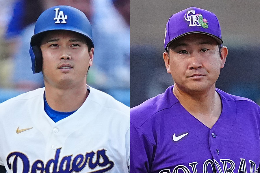 ドジャース・大谷翔平（左）と菅野智之【写真：荒川祐史】