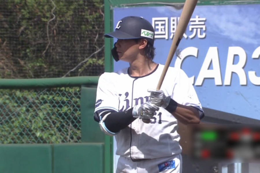 ハヤテ戦で満塁弾を放った西武・西川愛也【画像：パーソル パ・リーグTV】