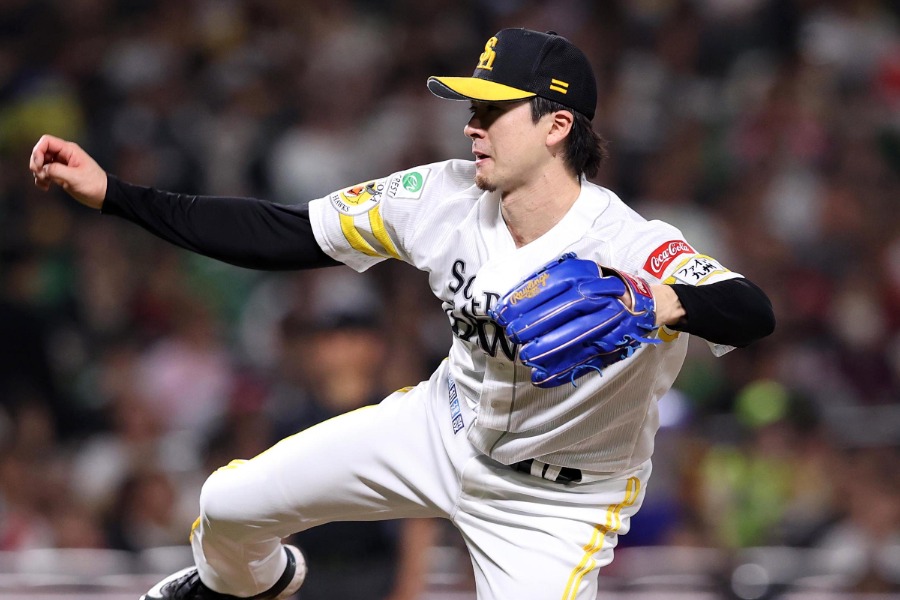 オリックス戦に先発したソフトバンク・上沢直之【写真：栗木一考】