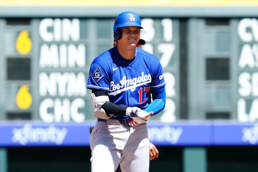 ロッキーズ戦に出場したドジャース・大谷翔平【写真：黒澤崇】