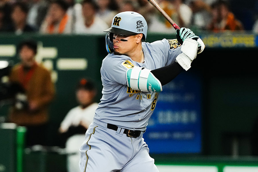 阪神・佐藤輝明【写真：黒澤崇】