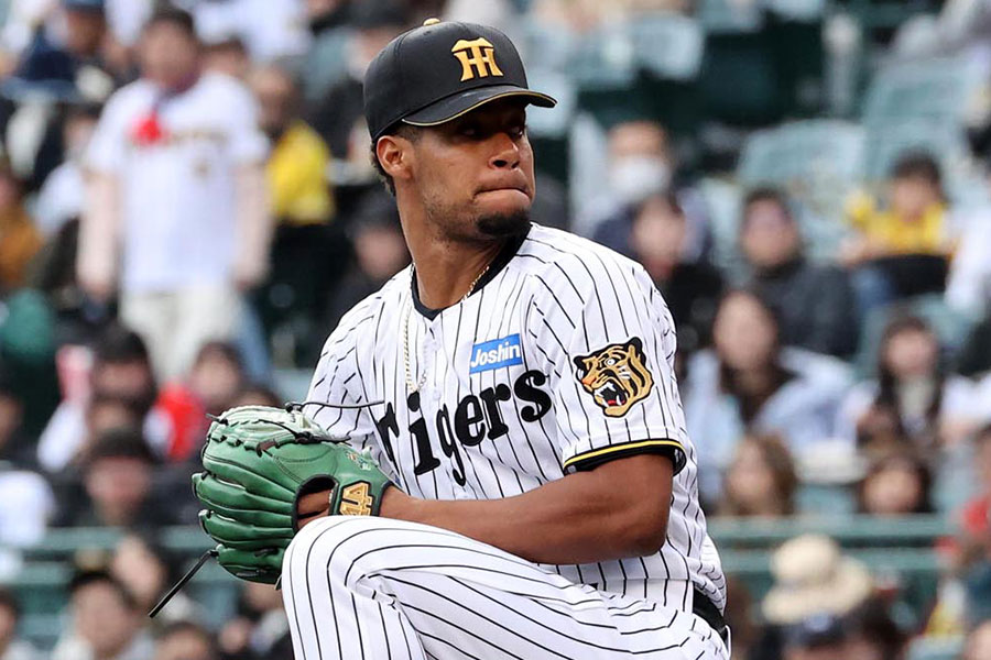 阪神のダウリ・モレッタ【写真：栗木一考】