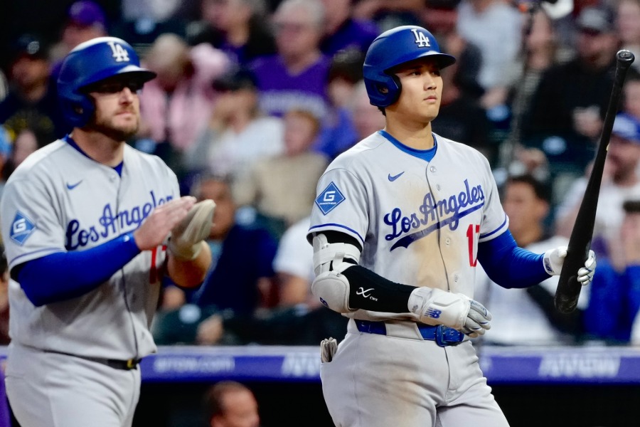 ロッキーズ戦に出場するドジャース・大谷翔平【写真：黒澤崇】