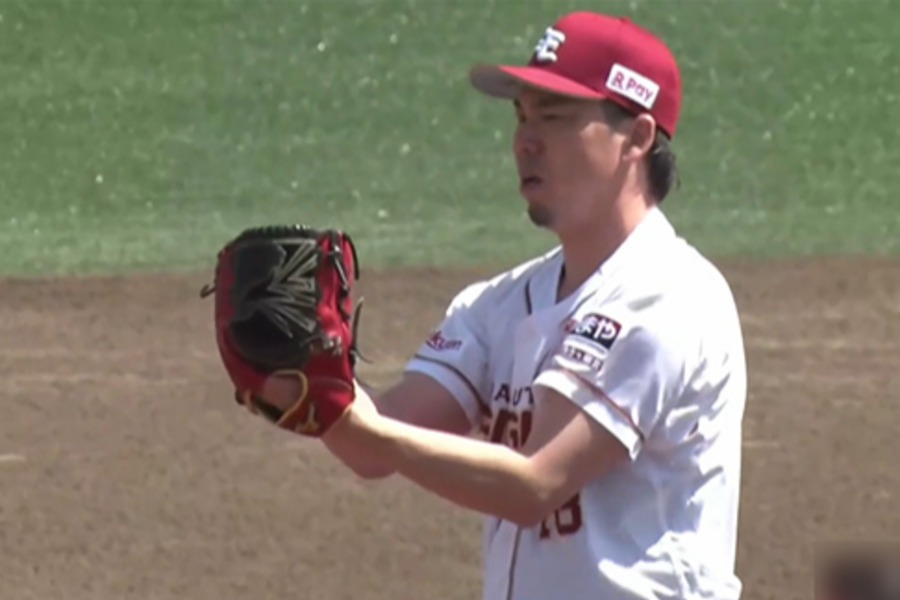 ロッテ戦に登板した楽天・前田健太【画像：パーソル パ・リーグTV】