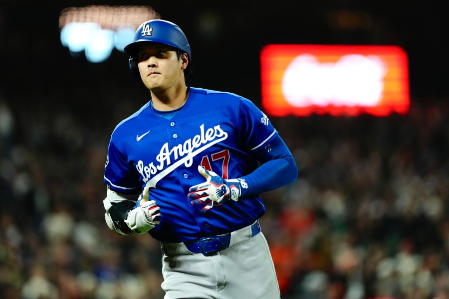 ジャイアンツ戦に出場したドジャース・大谷翔平【写真：黒澤崇】