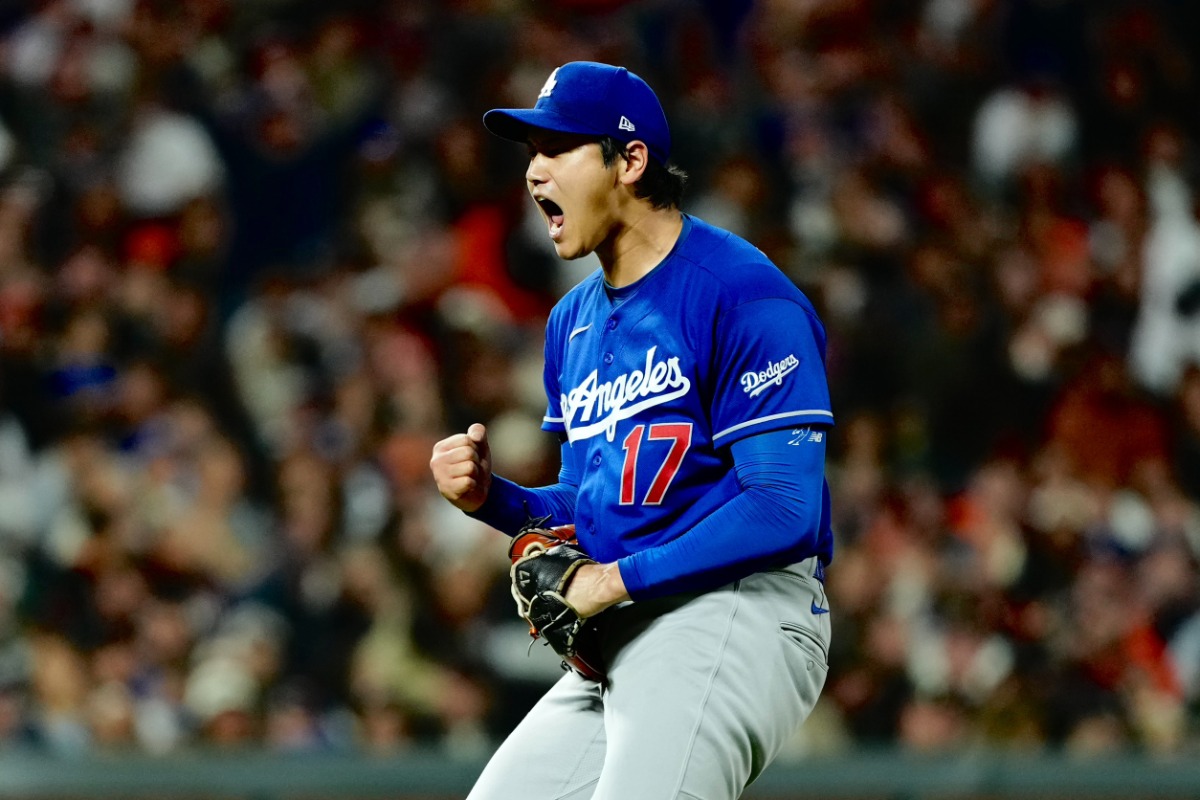 6回のピンチを三振で切り抜けて雄叫びをあげた大谷翔平【写真：黒澤崇】