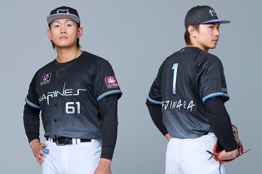 ロッテナインが着用する「BLACK SUMMERユニホーム」【写真：球団提供】