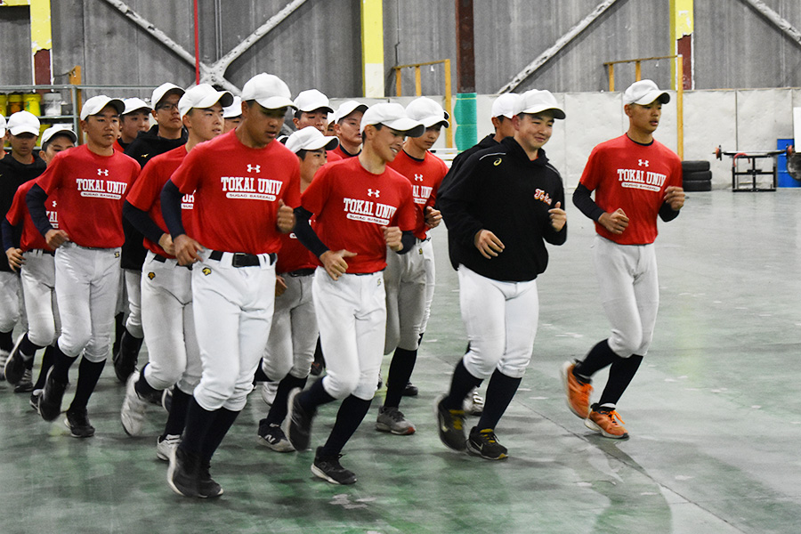 東海大菅生中等部の練習の様子【写真：高橋幸司】