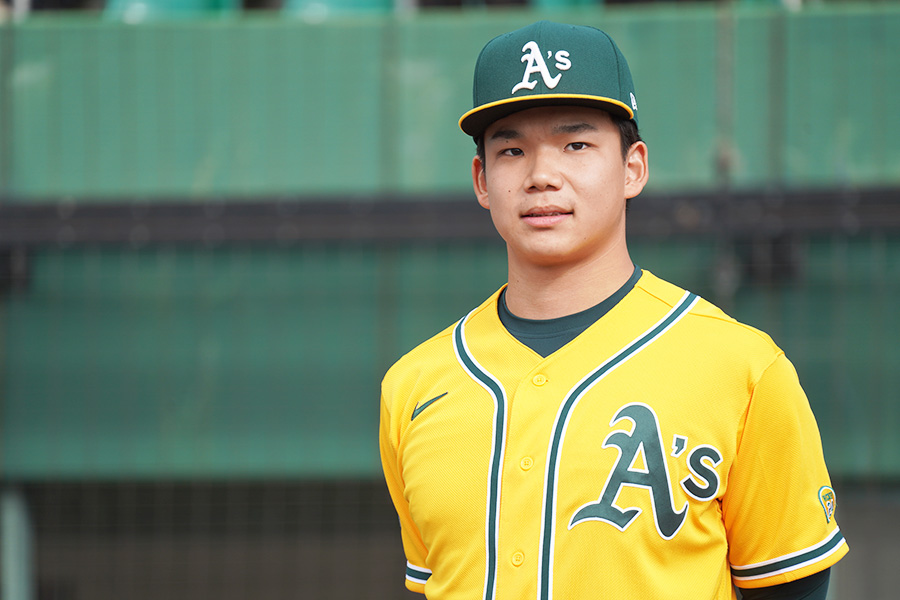 アスレチックス傘下でプレーするリトルリーグ出身の森井翔太郎【写真：上野明洸】