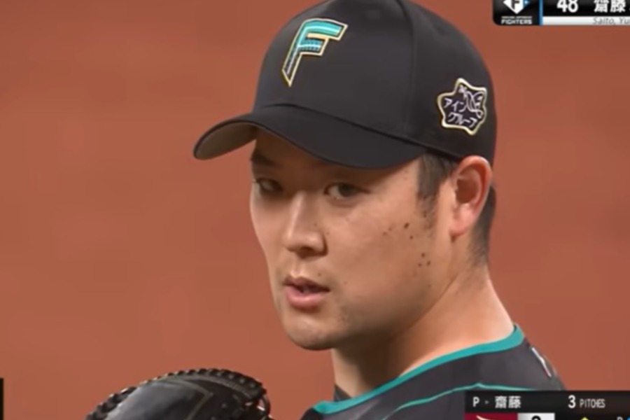 楽天戦に登板した日本ハム・齋藤友貴哉【画像：パーソル パ・リーグTV】