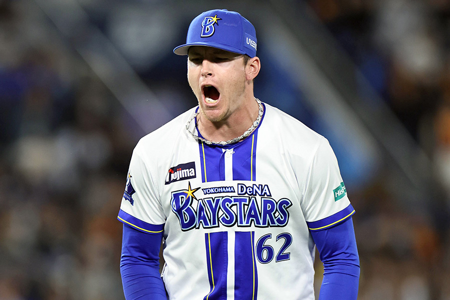 巨人戦に登板したDeNAのショーン・レイノルズ【写真提供：産経新聞社】