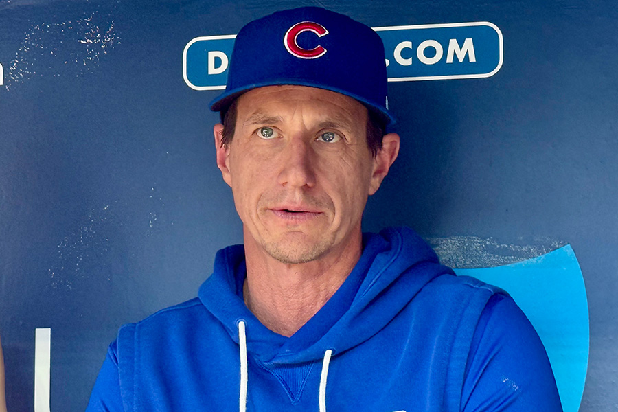 試合前、取材に対応したカブスのクレイグ・カウンセル監督【写真：小谷真弥】